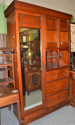 Lot 534 - Late Victorian walnut wardrobe