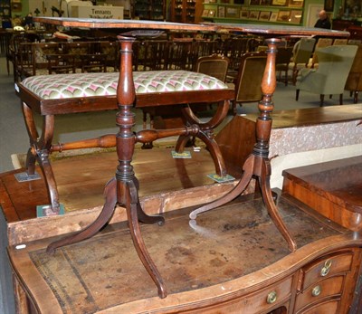 Lot 552 - A pair of Regency style mahogany and ebony strung tripod tables