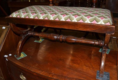 Lot 553 - A Victorian rosewood x-framed stool with drop-in seat