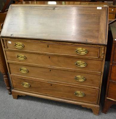 Lot 555 - Georgian mahogany bureau