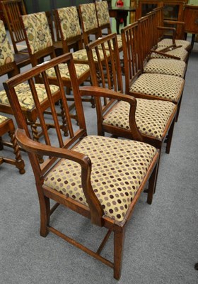 Lot 571 - A set of six George III mahogany dining chairs with drop-in seats