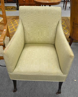 Lot 586 - A Regency style armchair, re-covered in watered silk