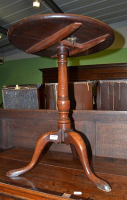 Lot 603 - A George III oak and fruitwood tripod table