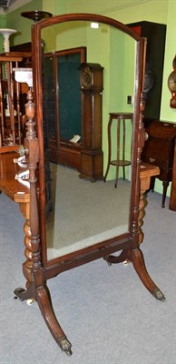 Lot 615 - A late 19th century cheval mirror