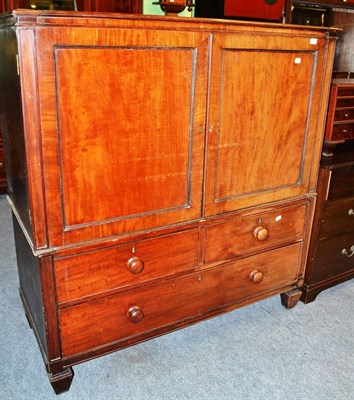 Lot 620 - A 19th century mahogany dwarf linen press