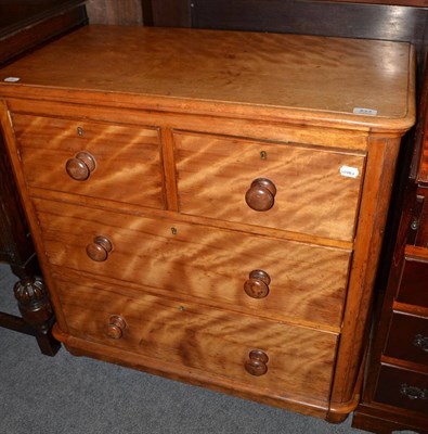 Lot 623 - Victorian satin birch four drawer chest