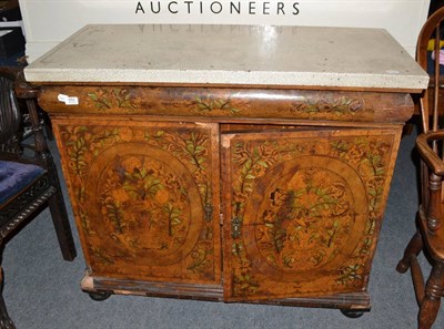 Lot 652 - An 18th century walnut and floral marquetry double door cabinet (the top section to a scriptor)