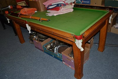 Lot 701 - Snooker/pool table with accessories