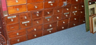 Lot 725 - A bank of Victorian chemists' drawers