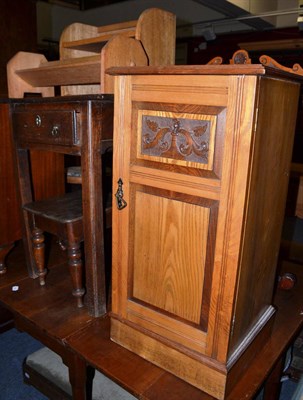 Lot 733 - Two late Victorian bedside cupboards, a child's bentwood chair, mahogany tripod table, a...