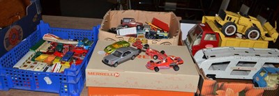 Lot 767 - A collection of playworn Dinky, Matchbox, Tonka and other toys, board games, vintage games, etc (in