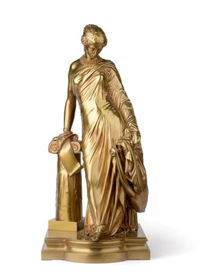 Lot 252 - Jean Jacques Pradier (Swiss, 1790-1852): Sapho à la Colonne, a gilt bronze figure of a...