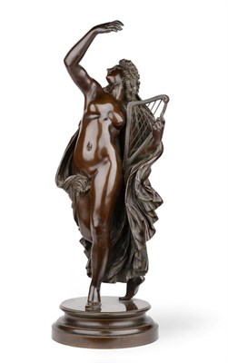 Lot 253 - Jean Jacques Pradier (Swiss, 1790-1852): La Poesié Légère, a bronze figure of a maiden holding a