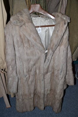 Lot 832 - Long grey fur coat