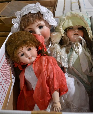 Lot 846 - Max Handwerck bisque socket head doll, AM 390 bisque head doll and a BP bisque socket head doll (3)