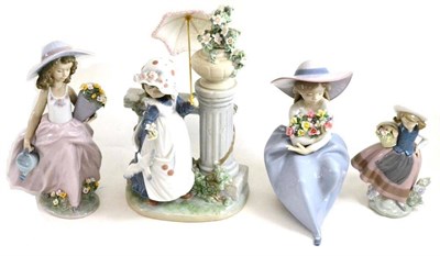 Lot 31 - Lladro figure 'Glorious Spring' and three other Lladro figures (4)