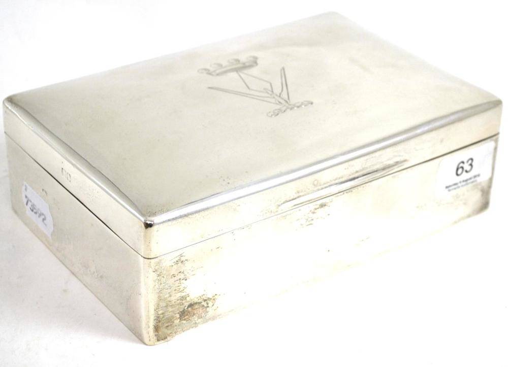 Lot 63 - A silver cigar box