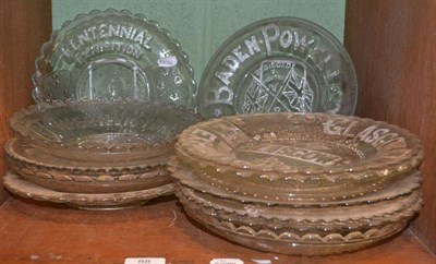 Lot 88 - * A quantity of pressed glass collectors plates including an example from the Glasgow International