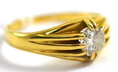 Lot 116 - An 18ct gold gent's diamond solitaire ring, estimated diamond weight 0.80 carat approximately,...