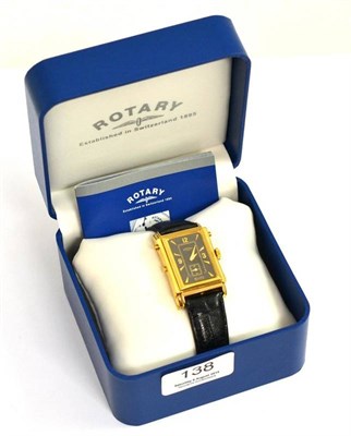Lot 138 - A Rotary Elite reversible gents wristwatch, with a Rotary case and guarantee booklet