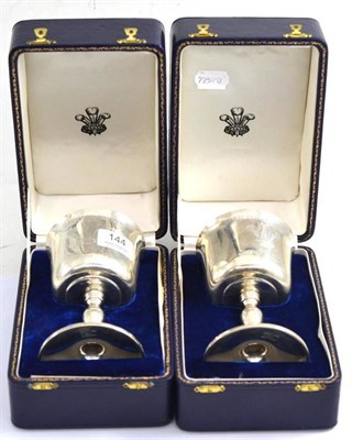 Lot 144 - Two cased ";HRH Prince of Wales"; silver goblets, London 1968