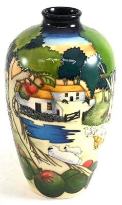 Lot 164 - A modern Moorcroft Fowler's Orchard pattern 25/9 vase, designed by Kerry Goodwin, numbered...