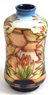 Lot 165 - A modern Moorcroft Indian Paintbrush pattern 98/8, designed by Philip Gibson, impressed factory...