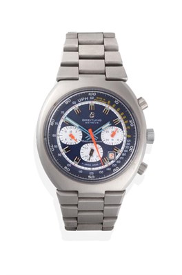 Lot 290 - A Stainless Steel Calendar Chronograph Wristwatch, signed Breitling, model: TransOcean, ref:...