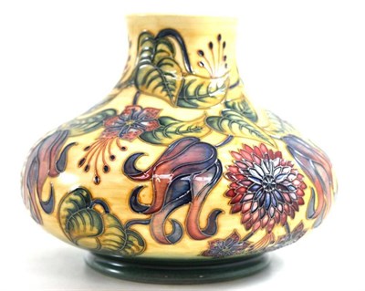 Lot 188 - A modern Moorcroft Tahiti pattern 32/8 vase, designed by Nicola Slaney, numbered 194, impressed...