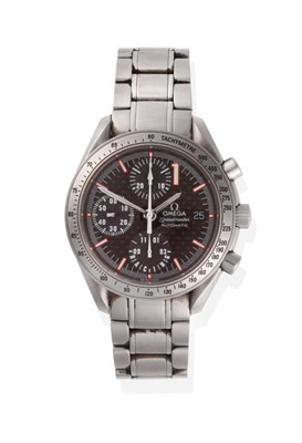 Lot 292 - A Limited Edition Stainless Steel Automatic Calendar Chronograph Wristwatch, signed Omega,...