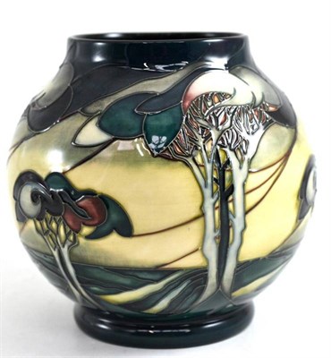 Lot 192 - A modern Moorcroft Vale de Luna pattern RM2/6 vase, designed by Nicola Slaney, numbered...