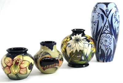 Lot 194 - A modern Moorcroft Blue on Blue - Lelia pattern 101/14 vase, designed by Carole Lovatt,...