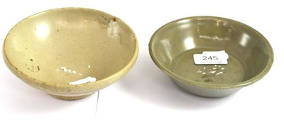 Lot 245 - A Chinese celadon glazed bowl and another