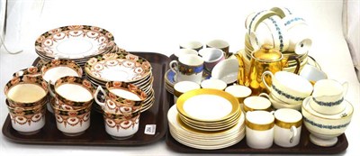 Lot 264 - Three trays including Victorian teawares, Wedgwood Ascot coffee set, Wedgwood tea china, copper...