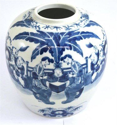 Lot 275 - 19th century Chinese ginger jar (lacking cover)