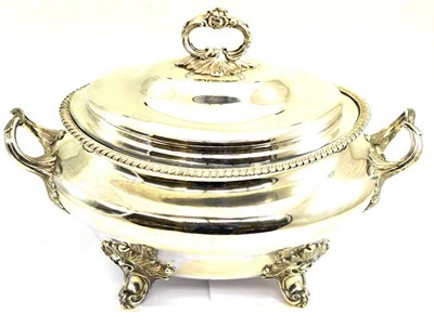 Lot 278 - A silver plated tureen and cover