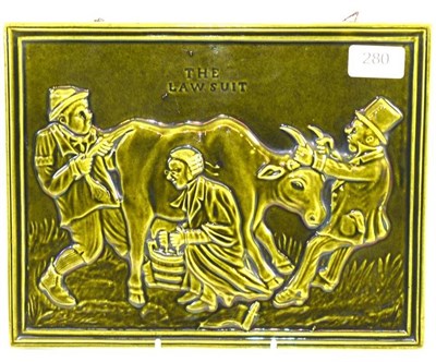 Lot 280 - A ceramic plaque 'The Lawsuit'