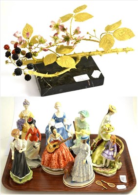 Lot 282 - Nine assorted Royal Worcester and Doulton models and a St Dennis bone china and gilt bronze...