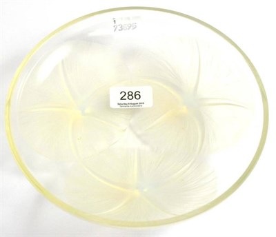 Lot 286 - A Ren Lalique Volubilis pattern opalescent and clear glass bowl, wheel engraved ";R LALIQUE...