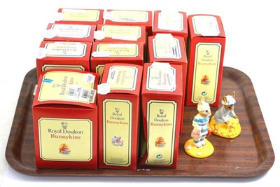 Lot 290 - Twelve Royal Doulton Bunnykins, boxed