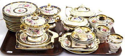 Lot 295 - A 19th century part dinner service and an English 19th century part tea service stamped '127'