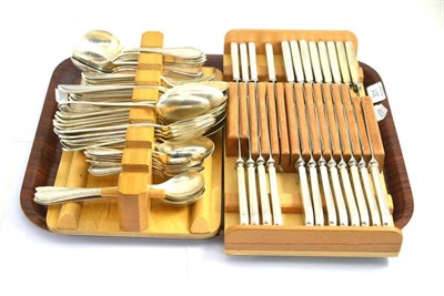 Lot 301 - A quantity of silver flatware, Sheffield 1930 and twenty-four silver handled knives