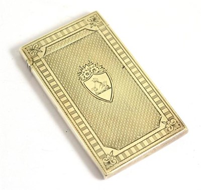 Lot 314 - A silver card case with crest, Frederick William Baver probably 1881