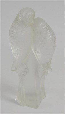 Lot 334 - A Lalique budgie group, signed ";Lalique (R) France"