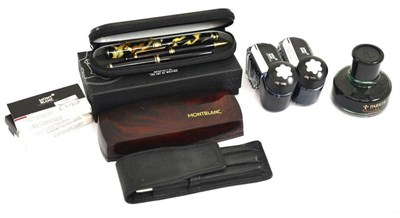 Lot 352 - # Fountain pens and writing equipment comprising: Mont Blanc Meisterstuck 147 Traveller...