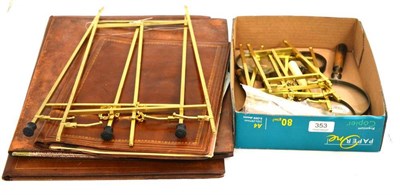 Lot 353 - # Three leather blotters, magnifying glasses and brass easel stands