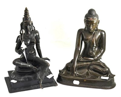 Lot 363 - # Two reproduction bronzed Buddhas