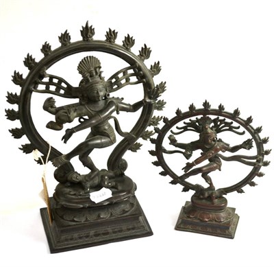 Lot 370 - # Two Indian bronzed figures of Shiva Nataraja