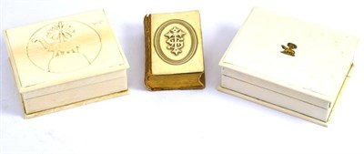 Lot 372 - Two ivory boxes and an ivory bible