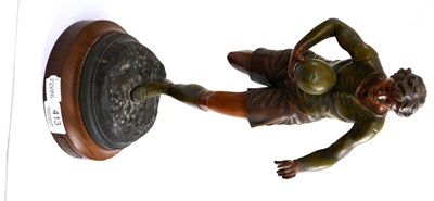 Lot 413 - Spelter figure of a rugby player